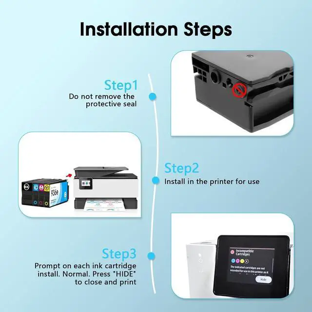 Alt view image 6 of 6 - 936XL 936e Ink Cartridges Combo Pack Compatible for HP 936 Ink Cartridges Work with OfficeJet 9122e; OfficeJet Pro 9110b, 9125e, 9128e, 9130b, 9135e; OfficeJet Pro Wide Format 9730e