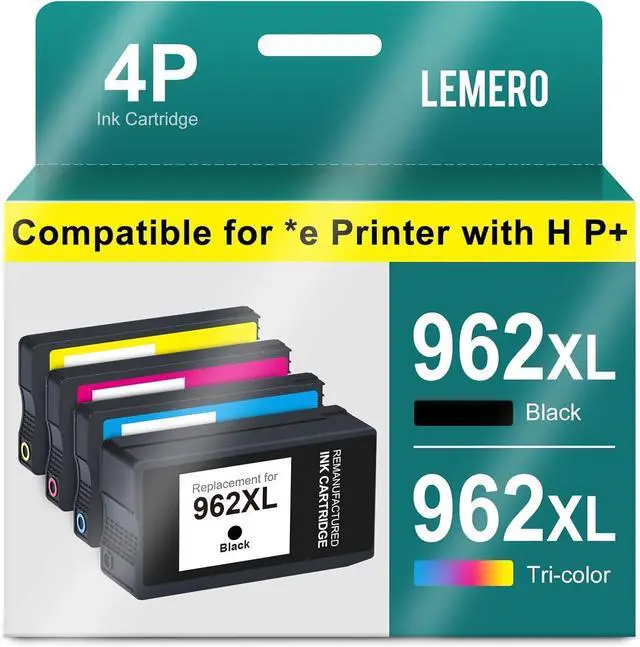 Main image of 962XL Ink Cartridges Combo Pack High Yield Replacement for HP 962 962XL Ink Cartridges, Compatible for HP OfficeJet Pro 9015e 9015 9025e 9010 9025 9018e 9020 Printer, 4-Pack