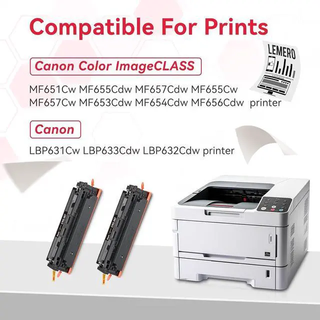 Alt view image 3 of 7 - LEMERO 067 Black Toner Compatible for Canon 067 Black Toner Cartridges 067H Toner Work for Canon MF656Cdw Toner Cartridges MF654Cdw MF653Cdw LBP632Cdw Printer (2-067 Black Toner)