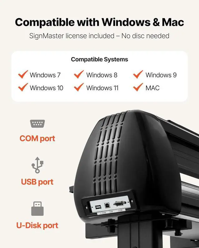 Alt view image 3 of 7 - VEVOR Vinyl Cutter Machine, 53 inch Max Feed Width, Dual Blades, Adjustable Force and Speed, LED Display, Vinyl Plotter Cutter Printer Bundle with Sticker Sheets, Transfer Film, Signmaster Software