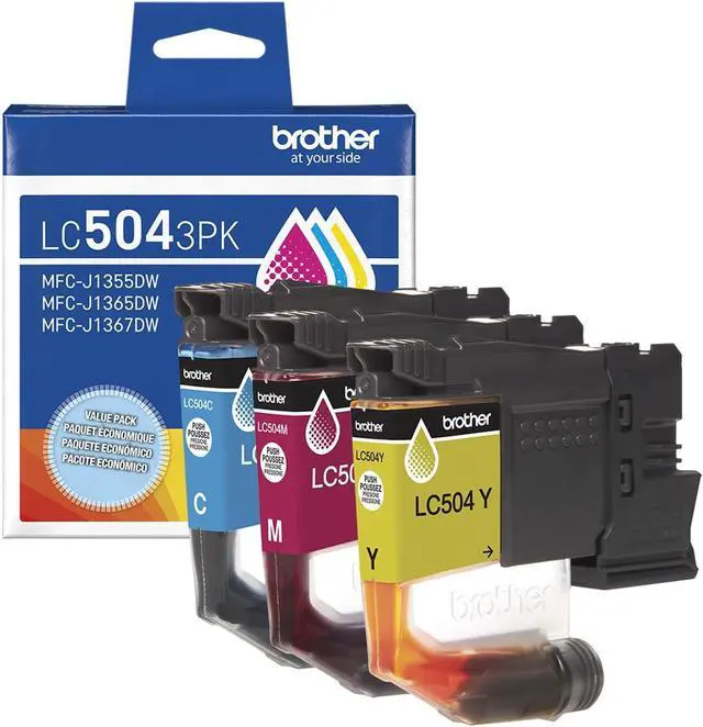 Main image of Brother Genuine LC5043PK Standard Yield Cyan, Magenta, and Yellow Ink Cartridges (for use with Brother INKvestment 1355, 1365, and 1367 Printers)