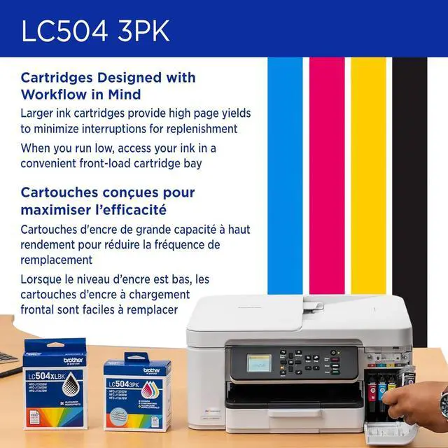 Alt view image 7 of 7 - Brother Genuine LC5043PK Standard Yield Cyan, Magenta, and Yellow Ink Cartridges (for use with Brother INKvestment 1355, 1365, and 1367 Printers)