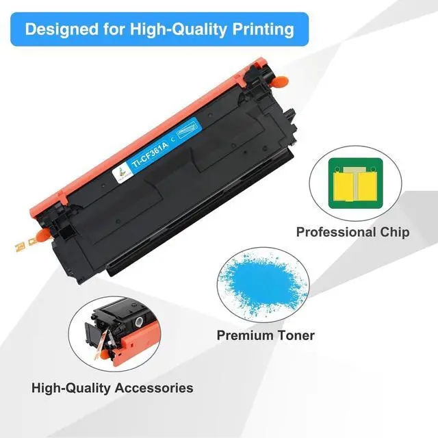 Alt view image 4 of 6 - 508A Toner Cartridge Cyan 1-Pack Compatible Replacement for HP 508A 508X 508 M553 CF361X CF361A Cyan New Version for Enterprise M553N M553X M553dn M577 Printer Ink