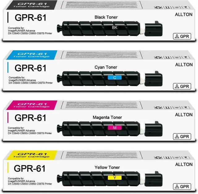 Main image of GPR61 GPR-61 Toner Cartridge Compatible Canon GPR-61 Toner 3763C003AA 3764C003AA 3765C003AA 3766C003AA Replacement for Canon ImageRUNNER Advance DX C5840i C5850i C5860i C5870i Series Printer(4-Pack)