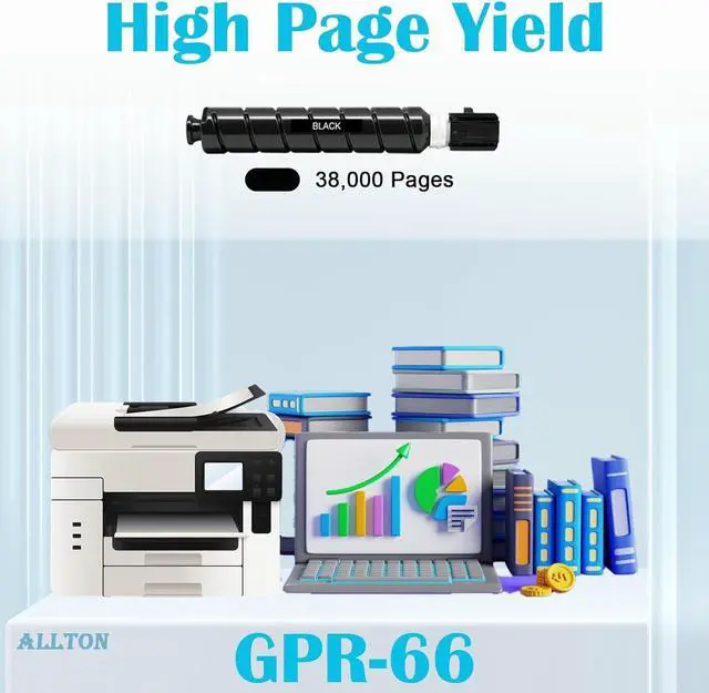 Alt view image 3 of 6 - GPR-66 GPR66 Black Toner Cartridge Compatible GPR-66 GPR66 Toner 5753C003AA Replacement for imageRUNNER Advance DX C3926i DX C3930i DX C3935i DX 3926 DX 3935 DX 3930 Printer(1-Pack)