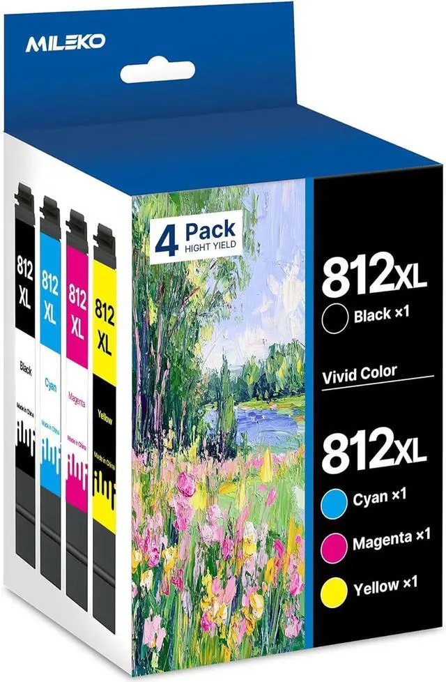 Main image of 812XL Ink Cartridge Epson Remanufactured Replacement for Epson 812 812XL Ink Cartridges Combo Pack for Epson 812 XL T812XL Work for Workforce Pro WF-7840 WF-7820 WF-7310 EC-C7000 Printer4 Pack
