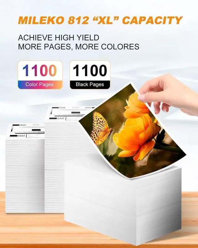 Alt view image 3 of 6 - 812XL Ink Cartridge Epson Remanufactured Replacement for Epson 812 812XL Ink Cartridges Combo Pack for Epson 812 XL T812XL Work for Workforce Pro WF-7840 WF-7820 WF-7310 EC-C7000 Printer4 Pack