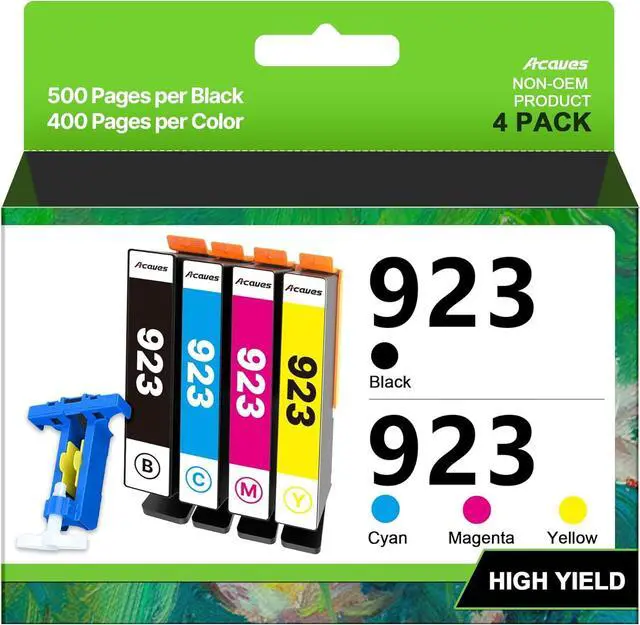 Main image of 923 Ink Cartridges Combo Pack Without Chip High Yield Compatible for HP 923 Ink Cartridges 923XL Work for OfficeJet Pro 8130e 8135e 8139e 8138e 8120e 8122e 8124e (4 Pack, Black Cyan Magenta Yellow)