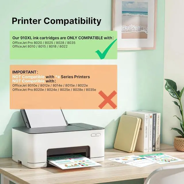 Alt view image 5 of 7 - 910XL Ink Cartridges for HP Printers (4-pack) High-Yield Black Cyan Magenta Yellow Replacement for HP 910XL Ink Cartridges Combo Pack Work for OfficeJet 8010 8020 Series, Pro 8020, 8030 Series 3JB41AN