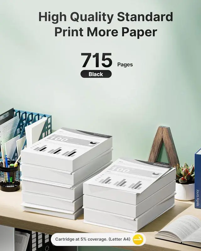 Alt view image 3 of 7 - 62XL Ink Cartridges (2 Black) Replacement for HP 62 Black Ink Cartridge 62XL High Yield Works with HP Envy 5540 5544 5545 5642 5660 5664 7640 7645 OfficeJet 200 250 258 5740 5745 5746 Series | C2P05AN