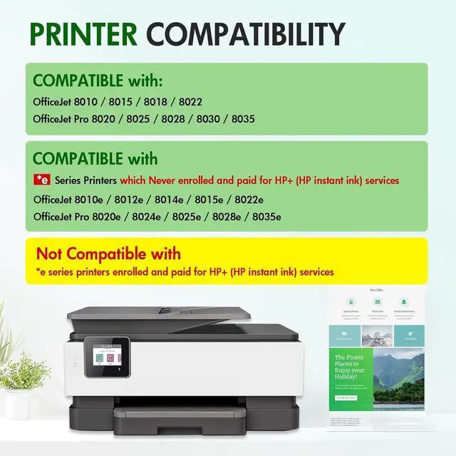Alt view image 2 of 7 - 910XL 910 Ink Cartridges Combo Pack Compatible for HP Printer 910 XL 910XL/910 Black and Color Multipack for OfficeJet Pro Series 8020 8015 8025 8010 8018 8022 8028 8030 8035