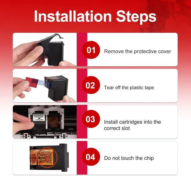 Alt view image 6 of 6 - 240XL 241XL Ink Cartridges 3 Pack Compatible Replacement for Canon PG-240 CL-241 XL pg240 cl241 Combo to MG3620 MG3600 MG3520 TS5120 MG2120 MX472 MX452 MX512 MX532 Printer (2 Black,1 Color)