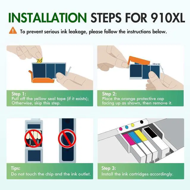 Alt view image 4 of 7 - 910XL 910 Ink Cartridges Combo Pack Compatible for HP Printer 910 XL 910XL/910 Black and Color Multipack for OfficeJet Pro Series 8020 8015 8025 8010 8018 8022 8028 8030 8035