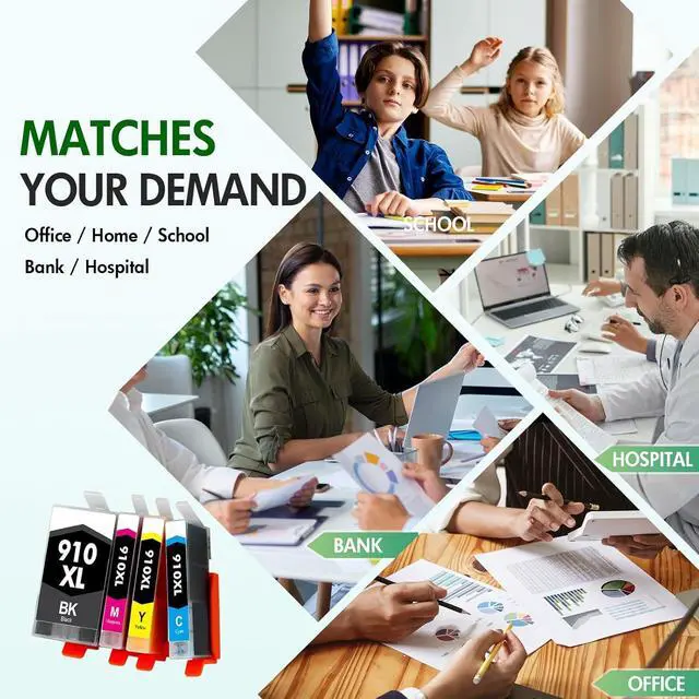 Alt view image 7 of 7 - 910XL 910 Ink Cartridges Combo Pack Compatible for HP Printer 910 XL 910XL/910 Black and Color Multipack for OfficeJet Pro Series 8020 8015 8025 8010 8018 8022 8028 8030 8035