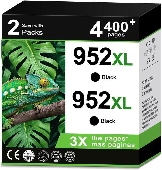 Main image of 952XL Ink Cartridges Compatible Black 2 Pack for HP 952 XL Printer OfficeJet Pro 7740 HP952 HP952XL for 8720 8710 8715 8740 8730 8210 8725 8702 7720 8216 8700 8200 8716 8728 8743 8717 8735 8745 8714