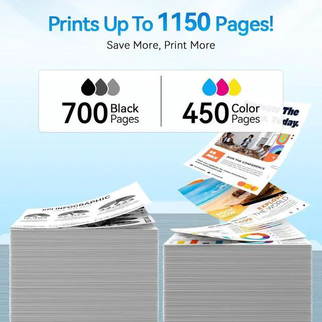 Alt view image 3 of 7 - 62xl Ink Cartridges Black and Color Compatible for HP 62XL Ink Cartridge Combo Pack for HP Ink 62 fit for Envy 7640 7645 5660 5540 5640 7644 OfficeJet 250 258 5740 5741 8040 200 Printer