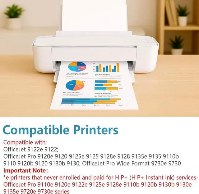 Alt view image 2 of 7 - 936e Ink Cartridges Black 2 Pack Replacement for HP 936 XL 936XL Compatible for OfficeJet 9122e; Pro 9120e 9120 9125e 9125 9128e 9135e 9135 9110b 9120b 9130b 9130; Pro Wide Format 9730e 9730 Printers