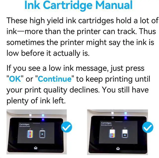 Alt view image 5 of 7 - 68XL Ink Cartridge High Yield Compatible for HP 68 Ink Cartridges Black/Color Combo Pack Replacement for HP 68e Compatible for HP Envy 6155e, 6500e, 6552e, 6555e, 6558e, 6100e, 6152e Printer