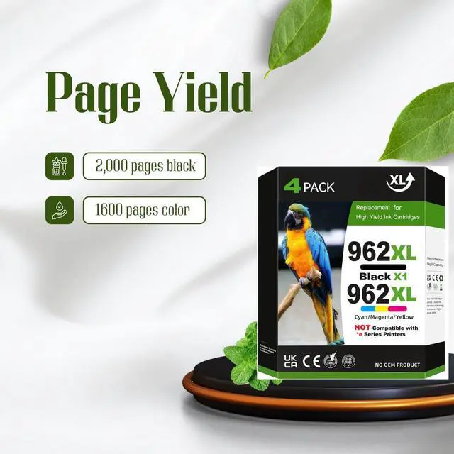Alt view image 3 of 5 - 962XL Ink Cartridges Combo Pack Compatible for HP 962 962XL for OfficeJet Pro 9010 9012 9015 9018 9020 9025 9014 9016 9019 9022 9026 9027 9028 9029 4 Pack 1 Black 1 Cyan 1 Magenta 1 Yellow