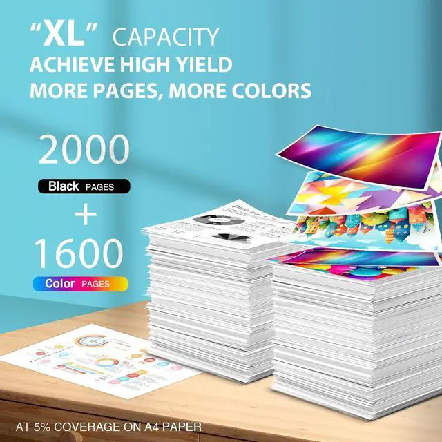 Alt view image 4 of 7 - 962XL Ink Cartridges Replacement for HP 962XL Ink Cartridges Combo Pack 962 Ink for HP Officejet Pro 9010 Ink Cartridge 9015 9018 9020 Printer (Black, Cyan, Magenta, Yellow 4-Pack)