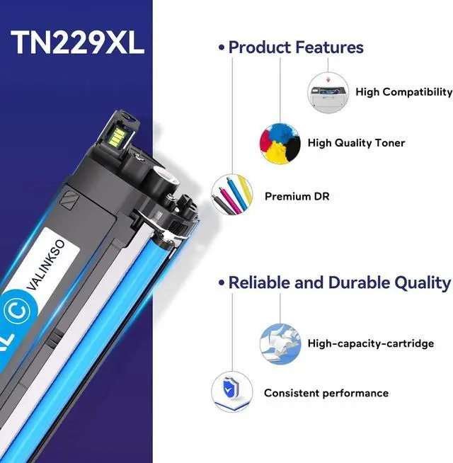 Alt view image 2 of 7 - TN229XL Toner Cartridge Replacement for Brother TN229 TN229XL Toner Compatible with Brother MFC-L3780CDW HL-L3280CDW MFC-L3720CDW HL-L3220CDW HL-L3300CDW, High Yield 4-Pack (BK/C/M/Y)