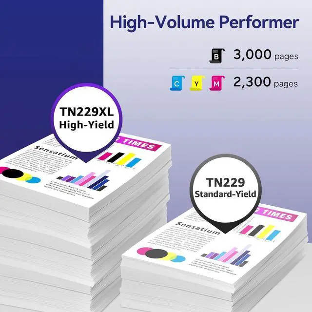 Alt view image 4 of 7 - TN229XL Toner Cartridge Replacement for Brother TN229 TN229XL Toner Compatible with Brother MFC-L3780CDW HL-L3280CDW MFC-L3720CDW HL-L3220CDW HL-L3300CDW, High Yield 4-Pack (BK/C/M/Y)