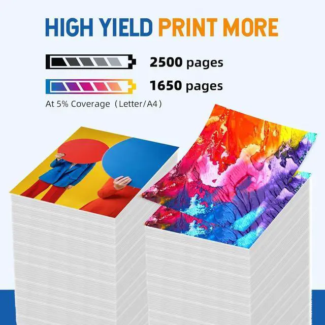 Alt view image 3 of 4 - 936XL 936 Ink Cartridges Combo Pack Replacement for HP Ink 936XL Black and 936 Color Work with HP OfficeJet Pro 9120 Series 9720 9730 9110 9120 9130 9110b 9120b 9130b Printers | with Chip - 4 Pack