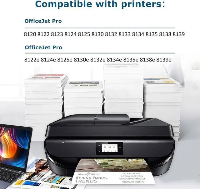 Alt view image 2 of 6 - 923XL (923e) Ink Cartridges Fit for HP OfficeJet Pro 8130e 8135e 8125e Printers Replacement for 923 e XL for HP923 8122e 8138e 8139e 8125e 8124 8124e 8130 8132e 8134e Black Cyan Magenta Yellow 4 Pack