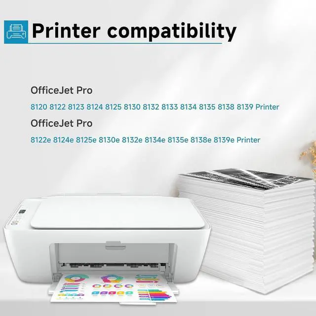 Alt view image 2 of 5 - 923XL 923e Ink Cartridges Compatible Replacement for HP 923 XL Combo Pack Fit for HP923 Printer 8130e 8138e 8135e Compatible for OfficeJet Pro 8125e 8122e 8139e 8130 8132e Black Cyan Magenta Yellow