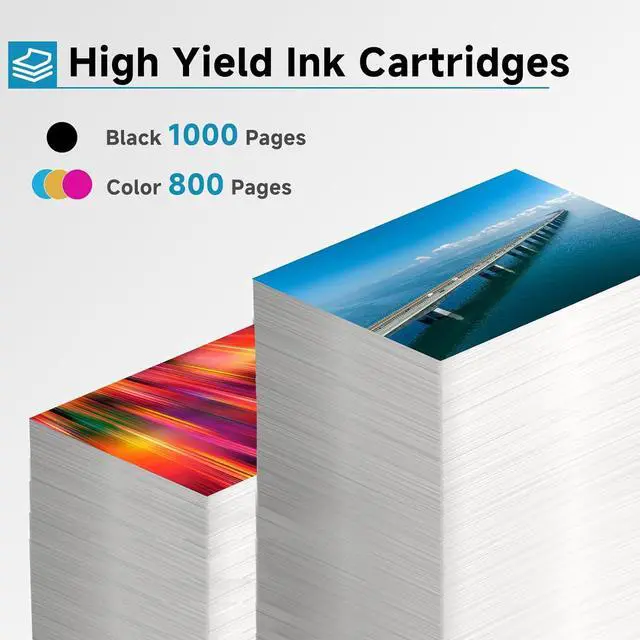 Alt view image 4 of 5 - 923XL 923e Ink Cartridges Compatible Replacement for HP 923 XL Combo Pack Fit for HP923 Printer 8130e 8138e 8135e Compatible for OfficeJet Pro 8125e 8122e 8139e 8130 8132e Black Cyan Magenta Yellow