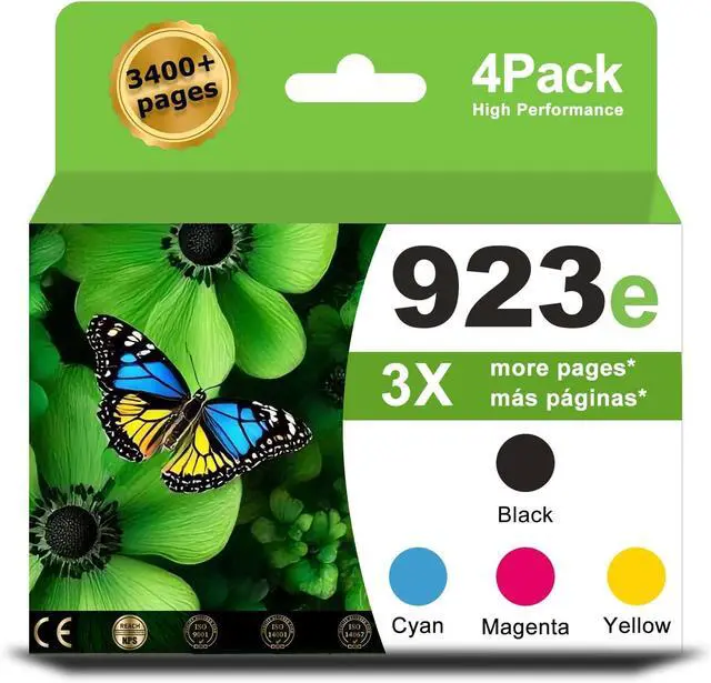 Main image of 923e 923xl Ink Cartridge Black and color Combo Pack Compatible for HP 923 e for HP923 XL Printer for OfficeJet Pro 8120 8122e 8125e 8130 8135e 8138e 8139e Printers; Black/Cyan/Magenta/Yellow (4-Pack)