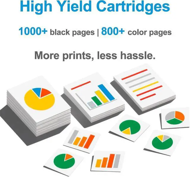 Alt view image 3 of 7 - 923e 923xl Ink Cartridge Black and color Combo Pack Compatible for HP 923 e for HP923 XL Printer for OfficeJet Pro 8120 8122e 8125e 8130 8135e 8138e 8139e Printers; Black/Cyan/Magenta/Yellow (4-Pack)