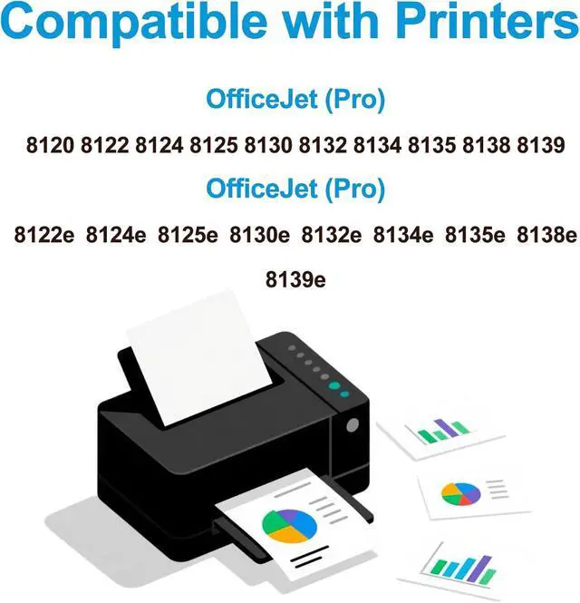 Alt view image 2 of 7 - 923e 923xl Ink Cartridge Black and color Combo Pack Compatible for HP 923 e for HP923 XL Printer for OfficeJet Pro 8120 8122e 8125e 8130 8135e 8138e 8139e Printers; Black/Cyan/Magenta/Yellow (4-Pack)