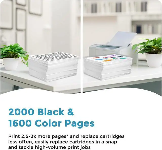 Alt view image 3 of 7 - 962XL 962 XL Ink Cartridges Combo Pack High Yield Compatible for HP962XL Ink Cartridges Printerfor Offcelet Pro 9010 9010e 9015 9015e 9020 9020e 9022 9022e 9028e(4-Pack, Black, Cyan, Yellow, Magenta)