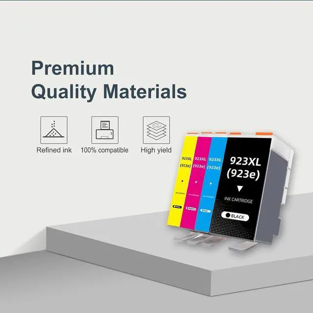Alt view image 5 of 7 - 923XL 923e 923 Ink Cartridges Replacement for HP 923XL Ink Cartridges for OfficeJet Pro 8130e 8132e 8135e 8138e 8139e 8120 8120e 8125 8130 8135 Printer, 4 Pack, Black Cyan Magenta Yellow