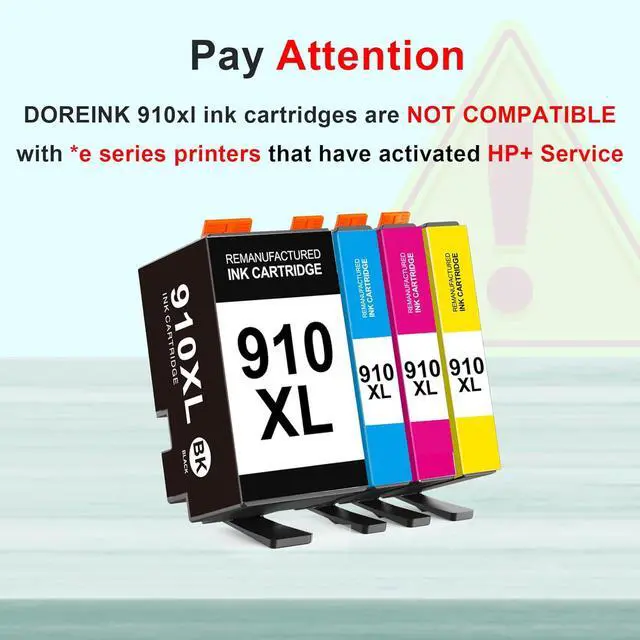 Alt view image 2 of 7 - 910 910XL Ink Cartridges Replacement for HP 910XL Ink Cartridges Combo Pack for HP 910 Ink Black and Color Cartridges Work for HP OfficeJet Pro 8015 8025 8028 8020 8034 8010 Printers 4 Pack