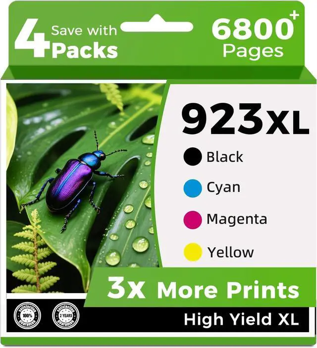 Main image of 923XL 923e Ink Cartridges Compatible Replacement for HP 923 XL Combo Pack Fit for HP923 Printer 8130e 8138e 8135e Compatible for OfficeJet Pro 8125e 8122e 8139e 8130 8132e Black Cyan Magenta Yellow