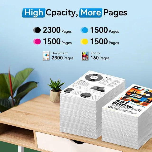 Alt view image 3 of 7 - 5/Pack 950XL 951XL Ink Cartridges for HP Printer Compatible for HP 950 951 Ink Cartridges Combo Pack Work with HP OfficeJet Pro 8600 8610 8620 8630 8615 8100 276DW 251DW (2 Black/Cyan/Magenta/Yellow)