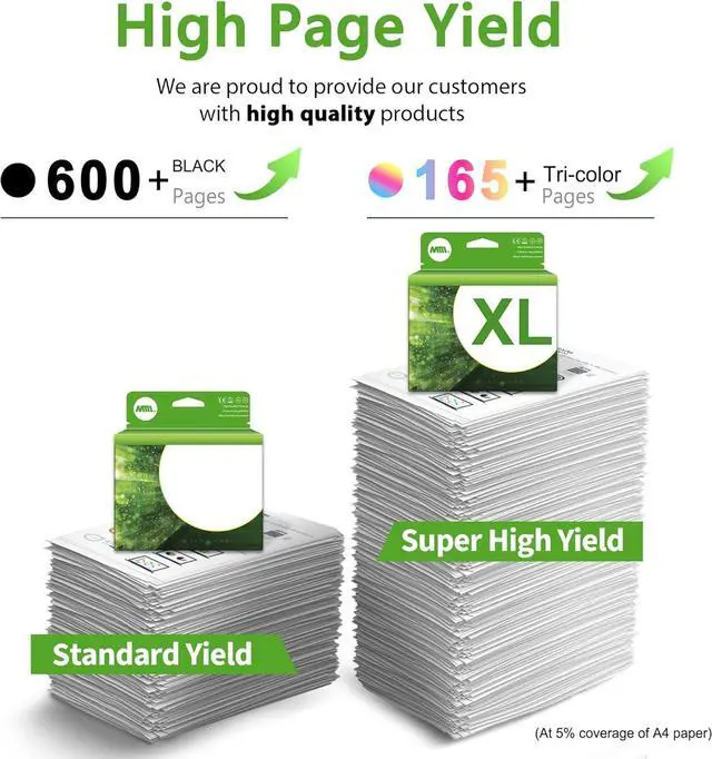 Alt view image 3 of 7 - 64XL Ink Cartridge (Black and Color 2-Pack) Replacement for HP 64 XL 64 Ink Cartridges Fits for Envy Photo 7858 7855 7155 7864 7158 6252 6255 Tango Printer Combo Pack