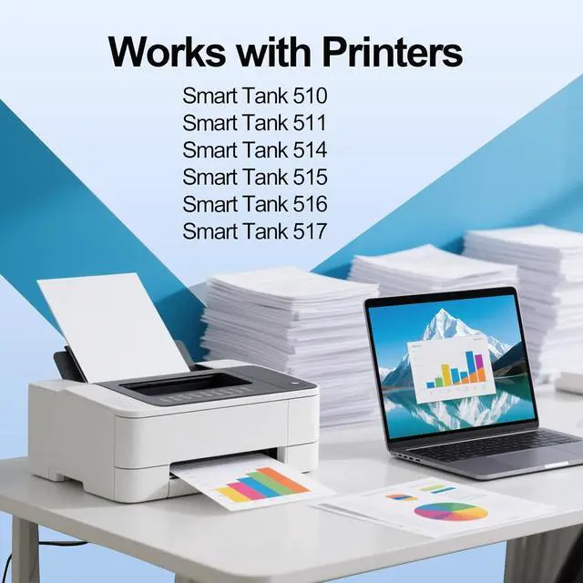 Alt view image 2 of 6 - Smart Tank Plus 651 Printhead X4E75A M0H50A Print Head Use for Smart Tank 500 510 530 610 Series Smart Tank Plus 550 570 650 Series (1 Black 1 Tri-Color)