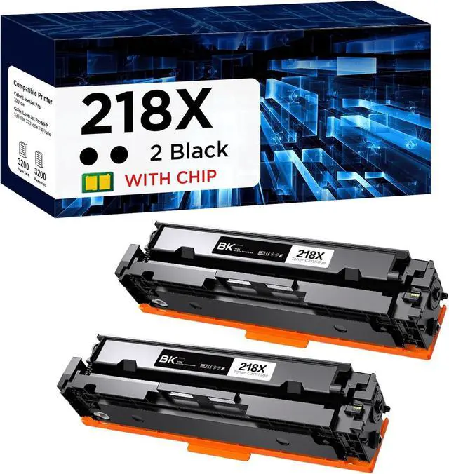 Main image of 218X Toner Cartridges (with Chip) High Yield Compatible Replacement for HP 218X W2180X 218A Works with Color Laserjet Pro MFP 3301cdw 3201dw 3301sdw Printer (2 Pack, Black)