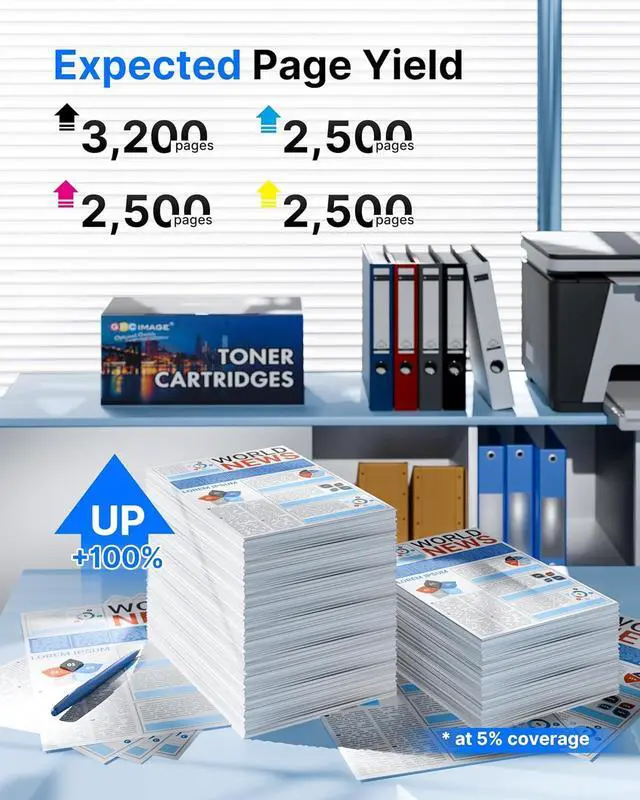 Alt view image 3 of 5 - GPC Image 218X 218A Toner Cartridges 4 Pack (with CHIP) 3301fdw 3201dw Replacement for HP 218X 218A Toner Cartridges High Yield for HP Color Laserjet Pro 3301fdw 3201dw MFP 3301cdw 3301sdw (B/C/Y/M)