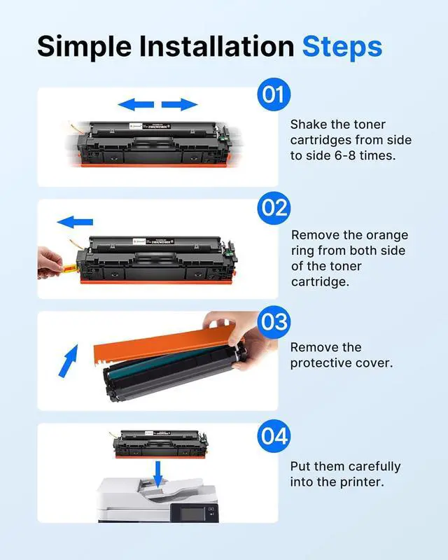 Alt view image 5 of 5 - GPC Image 218X 218A Toner Cartridges 4 Pack (with CHIP) 3301fdw 3201dw Replacement for HP 218X 218A Toner Cartridges High Yield for HP Color Laserjet Pro 3301fdw 3201dw MFP 3301cdw 3301sdw (B/C/Y/M)