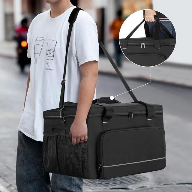 Alt view image 6 of 7 - Yarwo Printer Carrying Case Compatible with HP OfficeJet Pro/DeskJet/Smart-Tank, Padded Office Printer Storage Bag with Base Board and Dividers for Ink, Paper and Office Supplies (BAG ONLY)