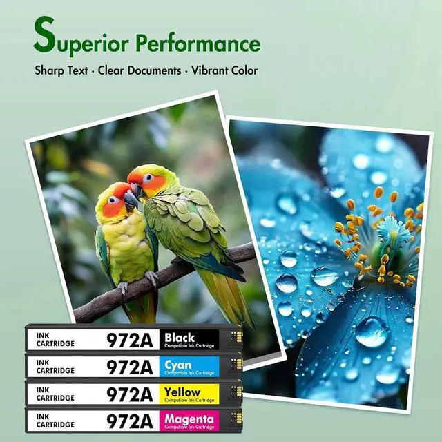 Alt view image 5 of 7 - 972A 972X Ink Cartridges Replacement for HP 972 A for HP Pagewide Pro MFP 477dw 577dw 477dn 452dn 552dn 552dw P55250dw 477 452 552 577 Printer High Yield (4 Pack, Black Cyan Yellow Magenta)