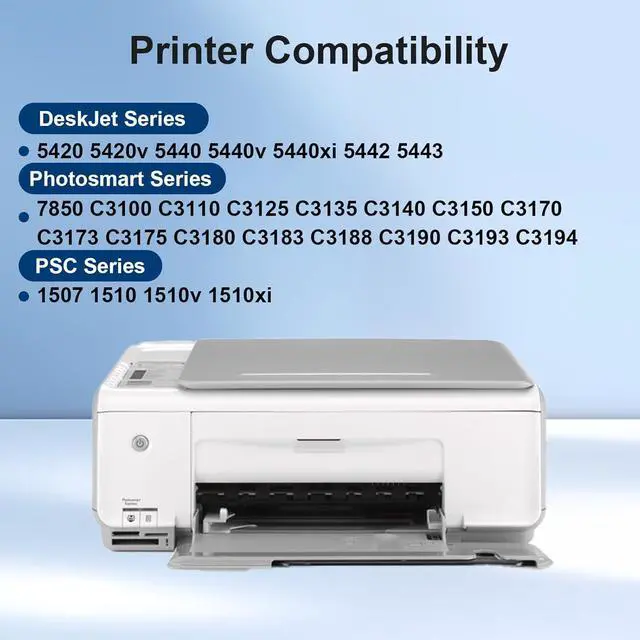 Alt view image 2 of 7 - 92/93 Ink Cartridges Combo Pack Replacement for Hp 92 93 C9362WN C9361WN Ink Compatible for HP Photosmart 7850 C3150 C3180 Deskjet 5440 5420 PSC 1510 2525 Printer Ink (3PK, 2-Black 1-Tri-Color)