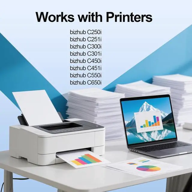 Alt view image 2 of 6 - TN-328 TN-626 TN328 TN626 Toner Cartridge Use for Konica Minolta bizhub C250i C251i C300i C301i C360i C361i C450i C451i C550i C551i C650i C651i Printers (4 Pack)