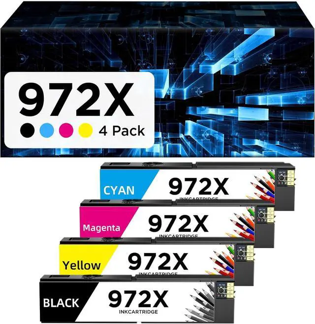 Main image of 972X Ink Cartridges Replacement for HP 972X 972A Compatible with HP Pagewide Pro MFP 477DW Pagewide Pro 577DW 552DW 477DW 477DN 452DW 577Z Printers (4 Pack, Black/Cyan/Magenta/Yellow)