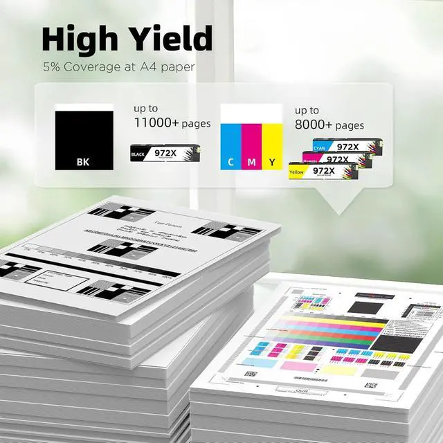 Alt view image 4 of 7 - 972X Ink Cartridges Replacement for HP 972X 972A Compatible with HP Pagewide Pro MFP 477DW Pagewide Pro 577DW 552DW 477DW 477DN 452DW 577Z Printers (4 Pack, Black/Cyan/Magenta/Yellow)