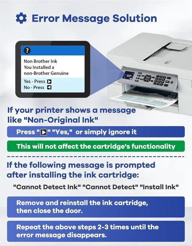Alt view image 4 of 7 - LC65 LC65HY Ink Cartridges Set High-Yield LC65HYCL Replacement for Brother LC61 LC65 Ink Cartridges for MFC-490CW MFC-495CW MFC-6490CW MFC-6890CDW Printer Ink 4-Pack (BK/C/M/Y)